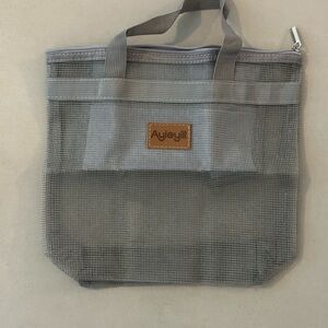 Gray Mesh Tote Bag Shower Bag & Beach Bag
